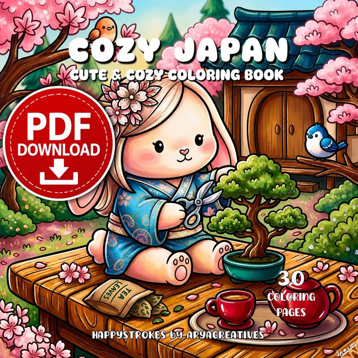 Cozy Japan - Cute Scenes Coloring · 2