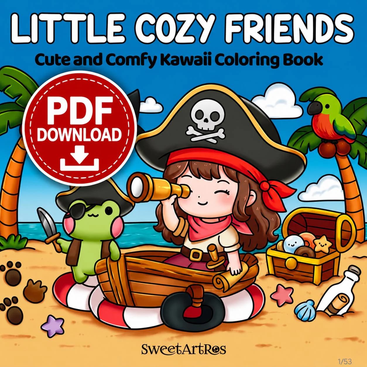 Little Cozy Friends - Cute Scenes Coloring · 2