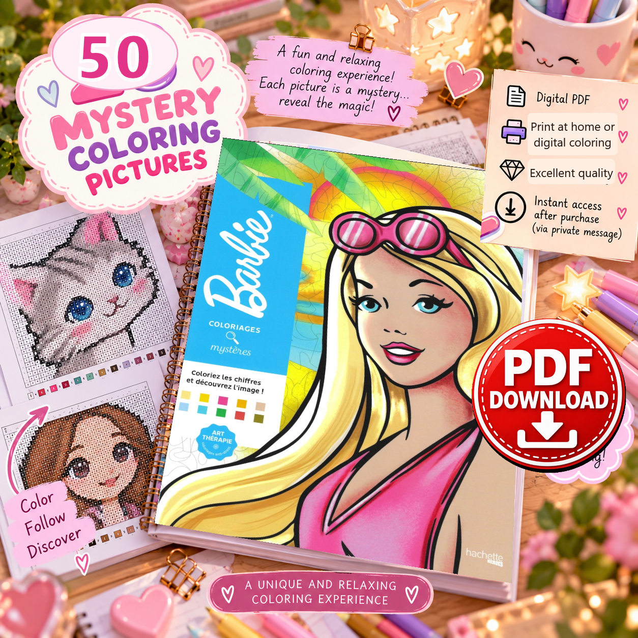 Copertina coloriage: Barbie - Coloriages Mystère Moon PDF download