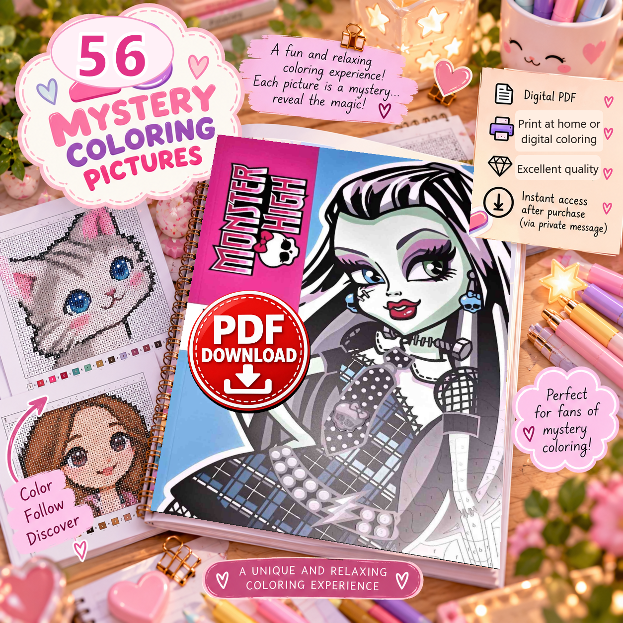 Copertina coloriage: Monster High - Coloriages Mystère PDF download